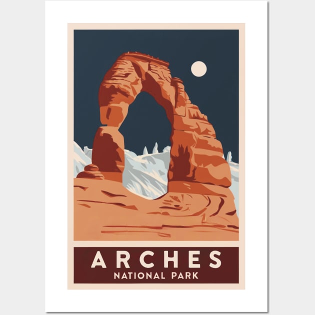 Arches National Park Travel Poster Wall Art by GreenMary Design